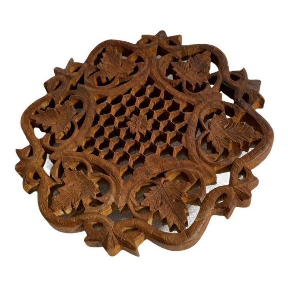 Hand Carved Wooden Trivet